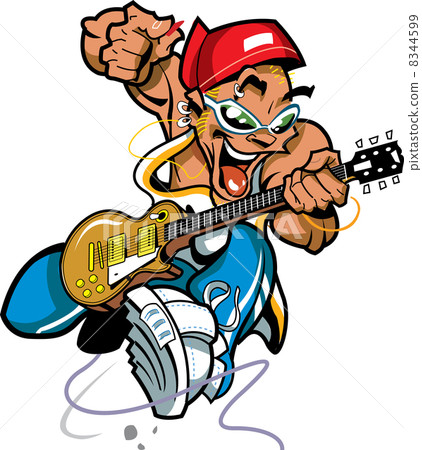 Wild Rock Guitar Player 8344599