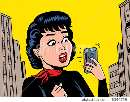 Retro Woman With Phone 8344759