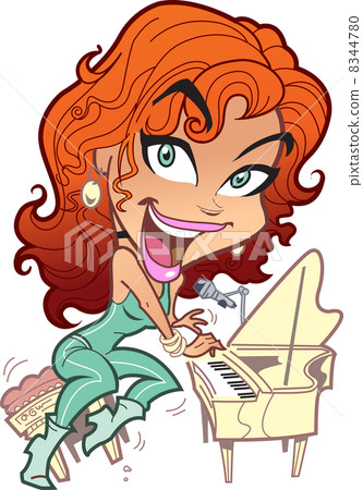 Wild Woman Playing Piano 8344780