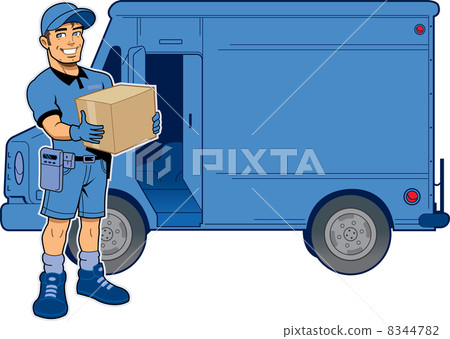 Express Delivery Man and Truck 8344782
