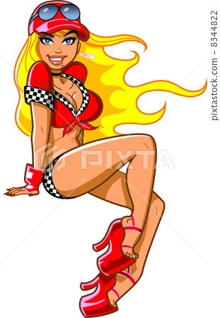 Sexy Blonde Racing Fan 8344822