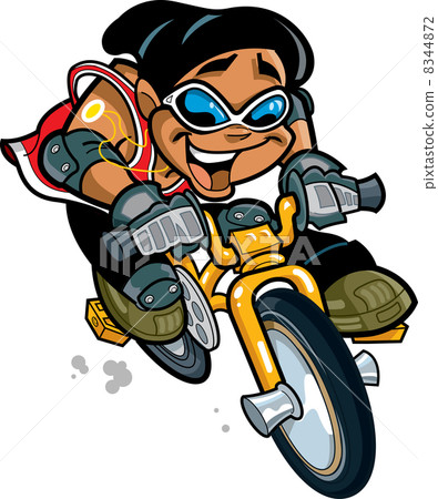 Smiling Boy Riding Bike 8344872