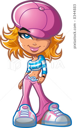 Stylish Girl With Funky Hat 8344883