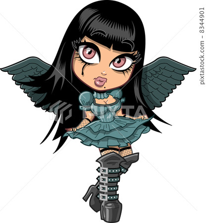 Cute Goth Girl With Wings 8344901