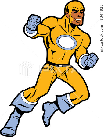 Black Superhero With Clenched Fists Fighting 8344920