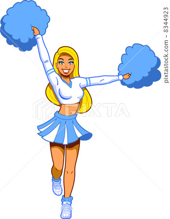 Pretty Cheerleader With Pom Poms 8344923