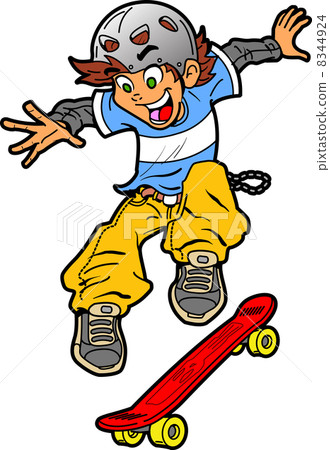 Skateboarder Doing Trick 8344924