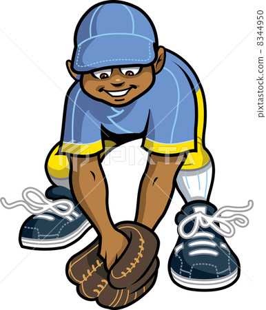 Outfielder Catching Grounder 8344950