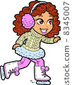 Young Girl Ice Skating 8345007