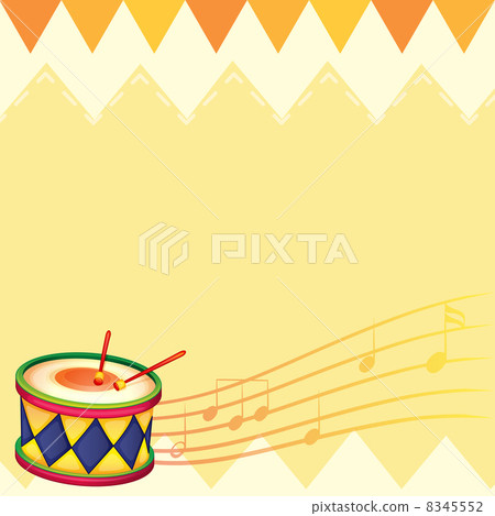 A musical drum with musical notes 8345552