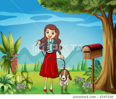 A woman and her pet 8345586