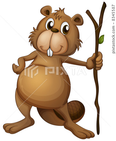 A beaver holding a stem 8345587