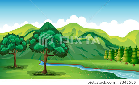 A river and a beautiful landscape 8345596