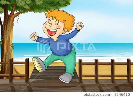 A very happy boy at the bridge A very happy boy at the bridge 8346410