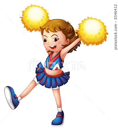 A cheerleader with yellow pompoms A cheerleader with yellow pompoms 8346412