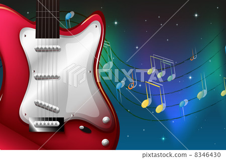 A red electric guitar A red electric guitar 8346430