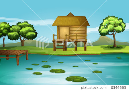 A hut at the riverbank A hut at the riverbank 8346663