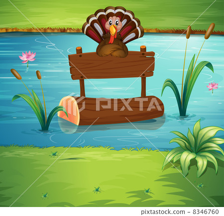 A turkey floating with the empty signage 8346760