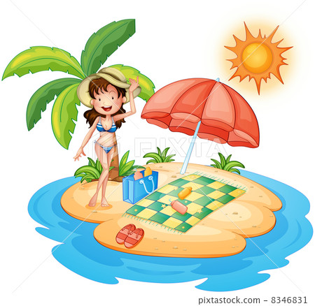 A girl at the beach under the scorching heat of the sun A girl at the beach under the scorching heat of the sun 8346831
