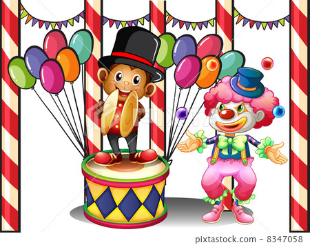 A clown and a monkey A clown and a monkey 8347058