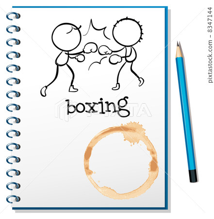 A notebook with two boxers at the cover page 8347144