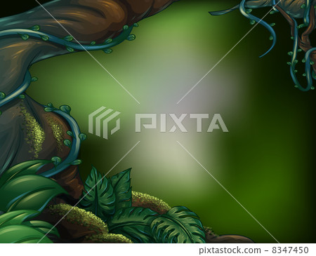 A big trunk of a tree with algae A big trunk of a tree with algae 8347450
