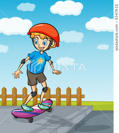 A boy playing skatboard A boy playing skatboard 8347618