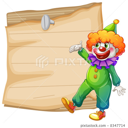 A brown empty signage with a clown - Stock Illustration [8347714] - PIXTA