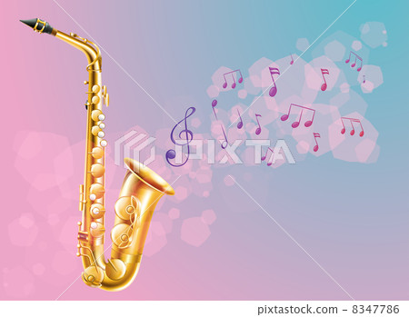 A saxophone with musical notes A saxophone with musical notes 8347786