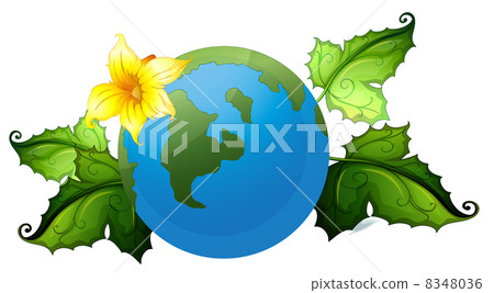 A globe with plants border A globe with plants border 8348036