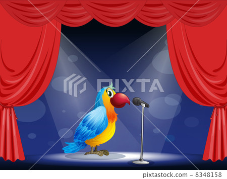 A parrot at the center of the stage 8348158