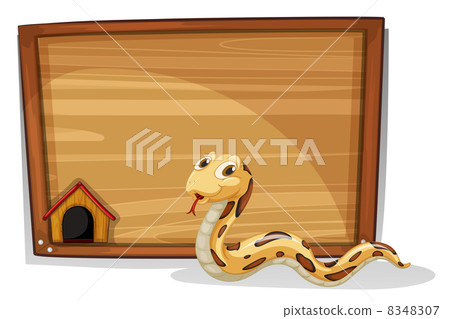 A snake in front of an empty board A snake in front of an empty board 8348307