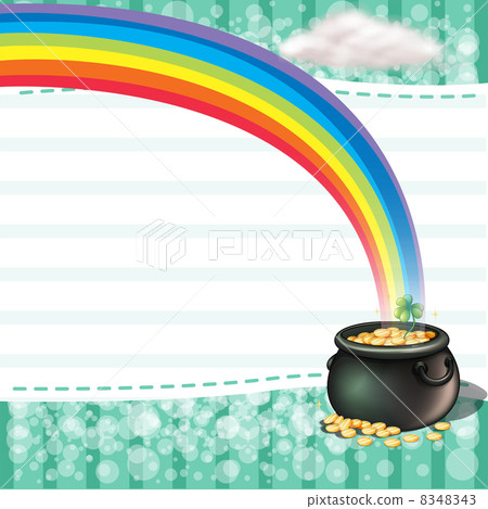 A pot full of coins with a clover plant 8348343