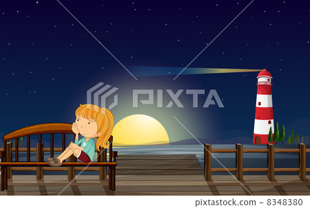 A girl at the wooden bridge A girl at the wooden bridge 8348380
