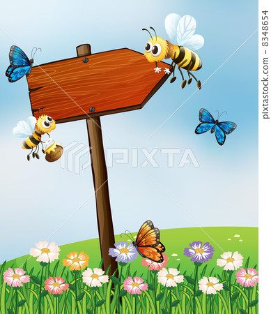 An arrow board with insects 8348654