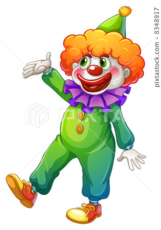 A clown wearing a green costume A clown wearing a green costume 8348917