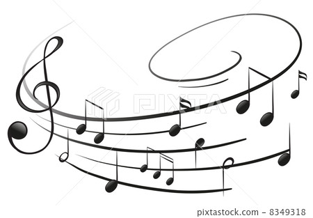 The musical notes with the G-clef 8349318