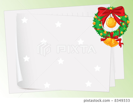 paper sheets and a wreath 8349333