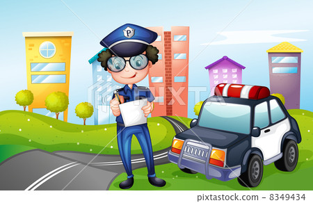 A policeman at the street 8349434