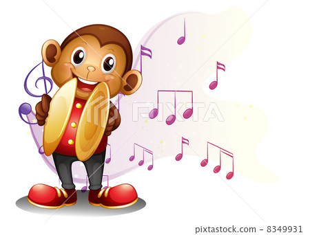 A monkey playing with the cymbals 8349931