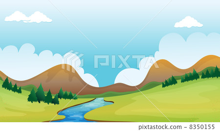 A river and a beautiful landscape A river and a beautiful landscape 8350155