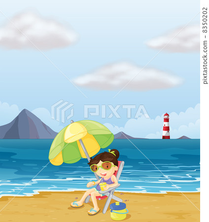 A girl relaxing at the beach A girl relaxing at the beach 8350202