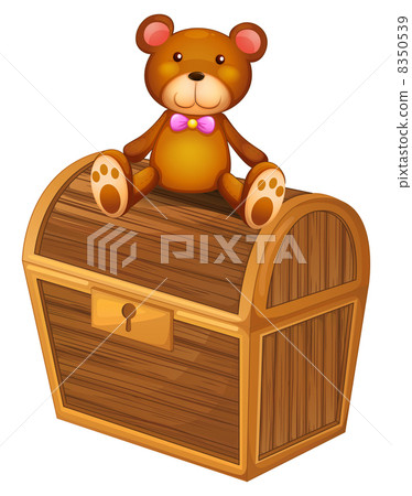 A bear at the top of a treasure chest 8350539