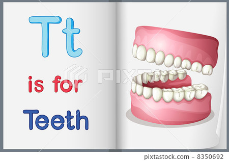 A picture of teeth in a book A picture of teeth in a book 8350692