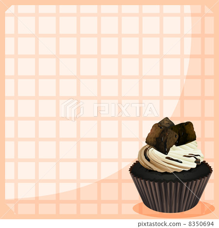 A stationery with a chocolate cupcake A stationery with a chocolate cupcake 8350694