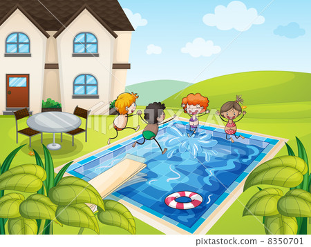 a house and kids - Stock Illustration [8350701] - PIXTA