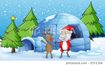 a reindeer and santaclause a reindeer and santaclause 8351106