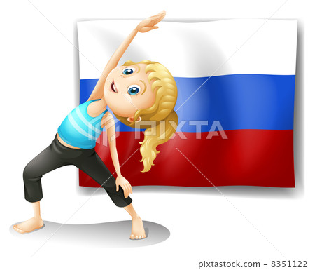 A girl with the flag of the Russian Federation A girl with the flag of the Russian Federation 8351122