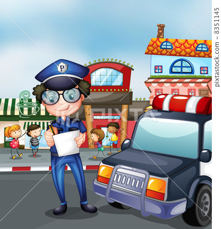 A policeman at a busy street A policeman at a busy street 8351145