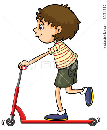 A boy playing push bicycle 8351312